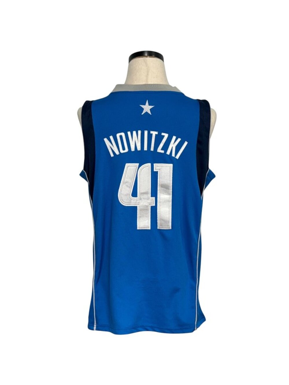 Adidas NBA Authentics Dallas Mavericks Nowitzki #41 Blue Finals Jersey Size 44 M